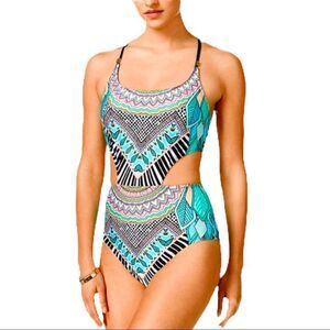 Bar lll Boho Aztec Cutout Swimsuit